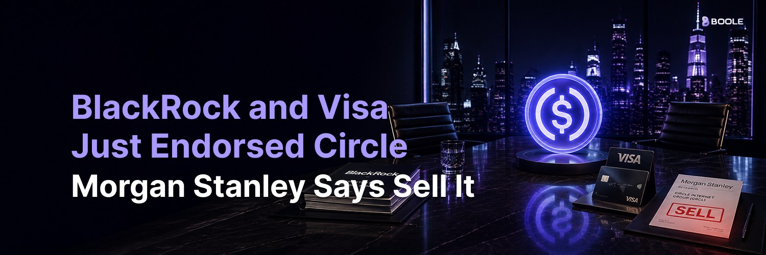 BlackRock and Visa just endorsed Circle. Morgan Stanley says sell it.